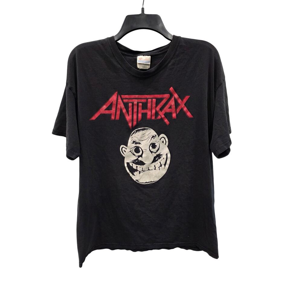 Vintage 2004 Anthrax Not Man Metal Thrashing Mad T Shirt XL Hanes Y2K